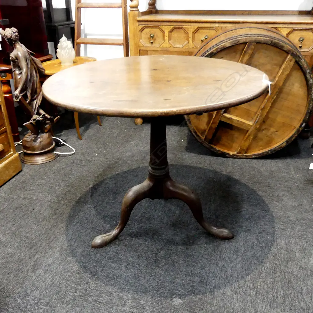 GEORGE III MAHOGANY TRIPOD SIDE TABLE H.670mm / 780mm dia Image 1++