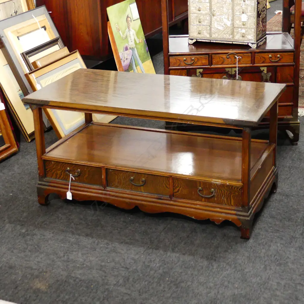 KOREAN 3 DRAWER CABINET WITH SHELF L 1000 MM Image 1++