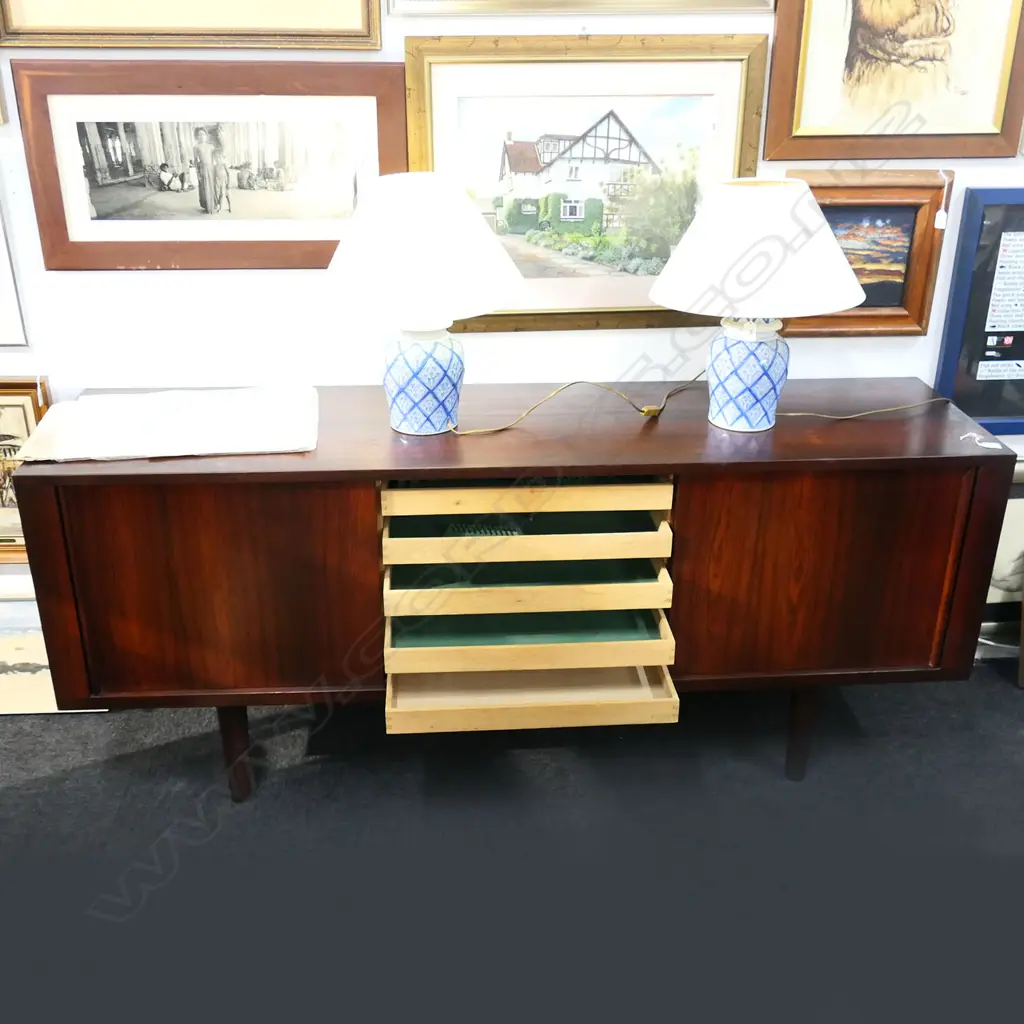 NIHK DANISH RETRO ROSEWOOD SIDEBOARD, 3 SLIDING DOORS & MULTIPLE DRAWERS TO CENTRE, 1830 x 470 x 765mm Image 1++