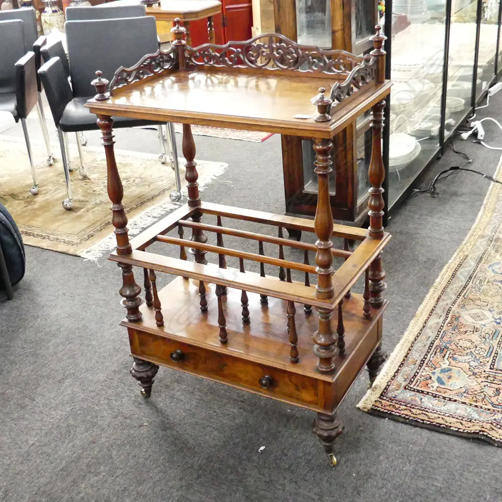 VICTORIAN ROSEWOOD MUSIC CANTERBURY Image 1++