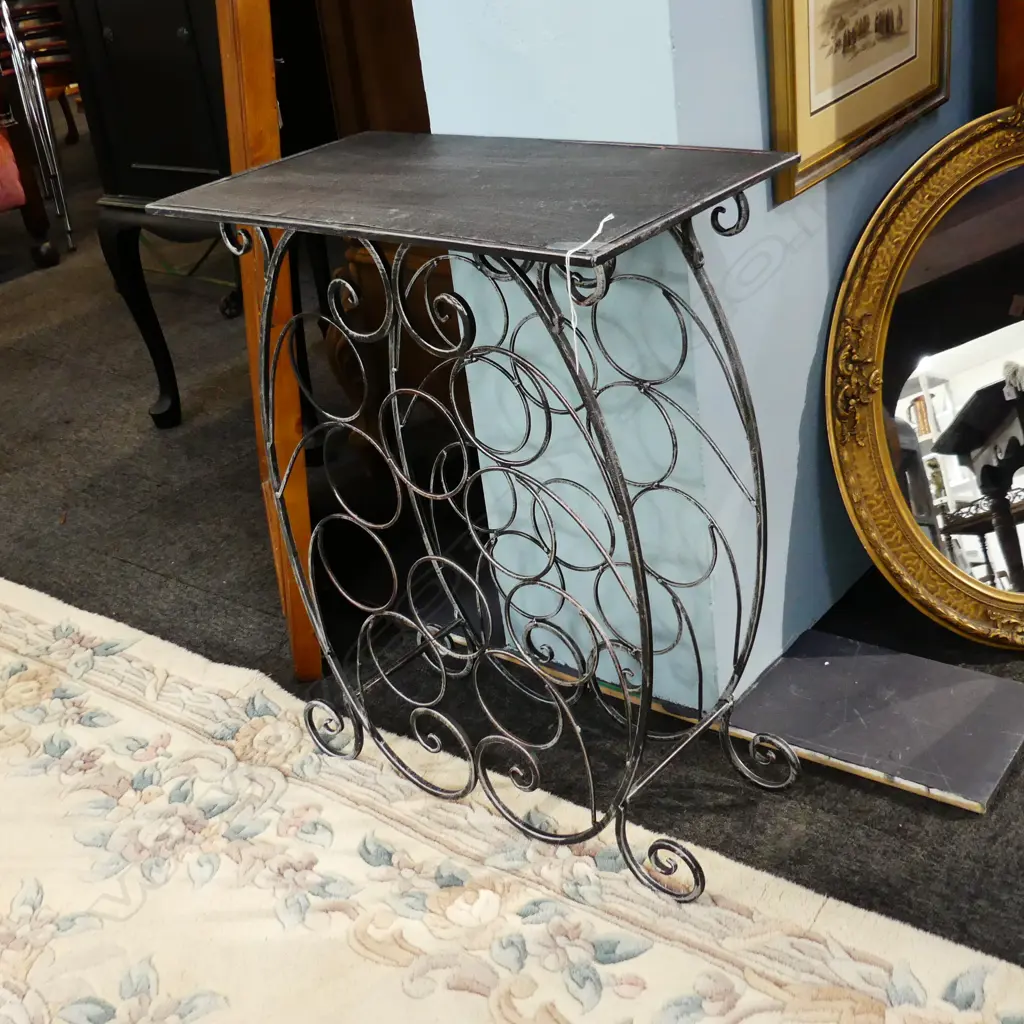 METAL WINE HOLDER SIDE TABLE 520x300x640mm Image 1++