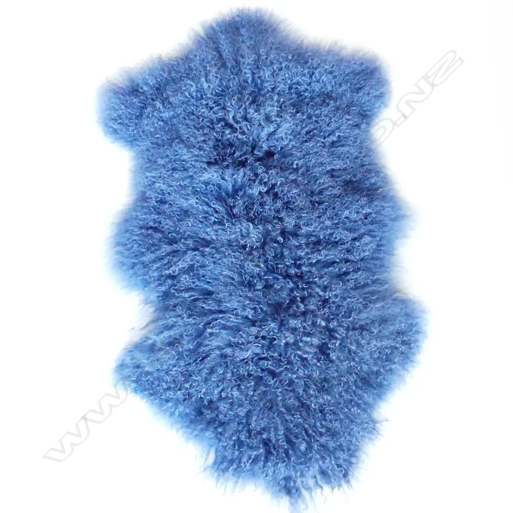 TIBETAN LAMB HIDE, PETROL BLUE, STANDARD SIZE,  L. 1100MM Image 1++