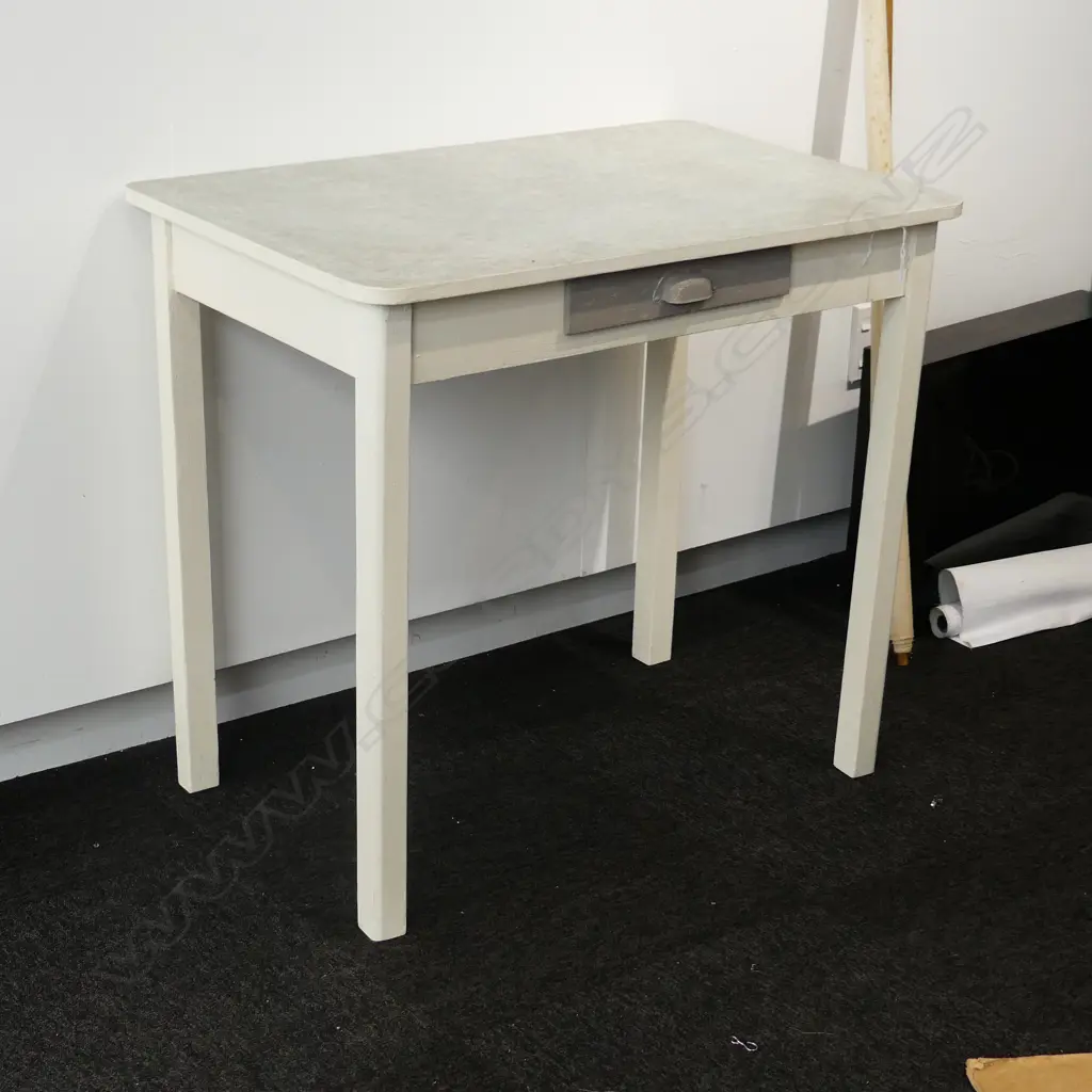 HAND PAINTED & WAXED SMALL DUTCH KITCHEN TABLE (w. FROTTAGED PAINTED TOP)  840 X 550 X 700 MM Image 1++