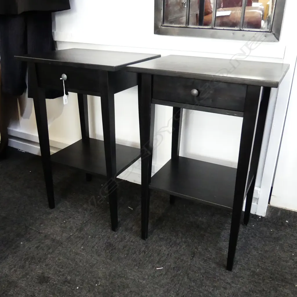 PR EBONISED BEDSIDE TABLES 460x350x700mm Image 1++