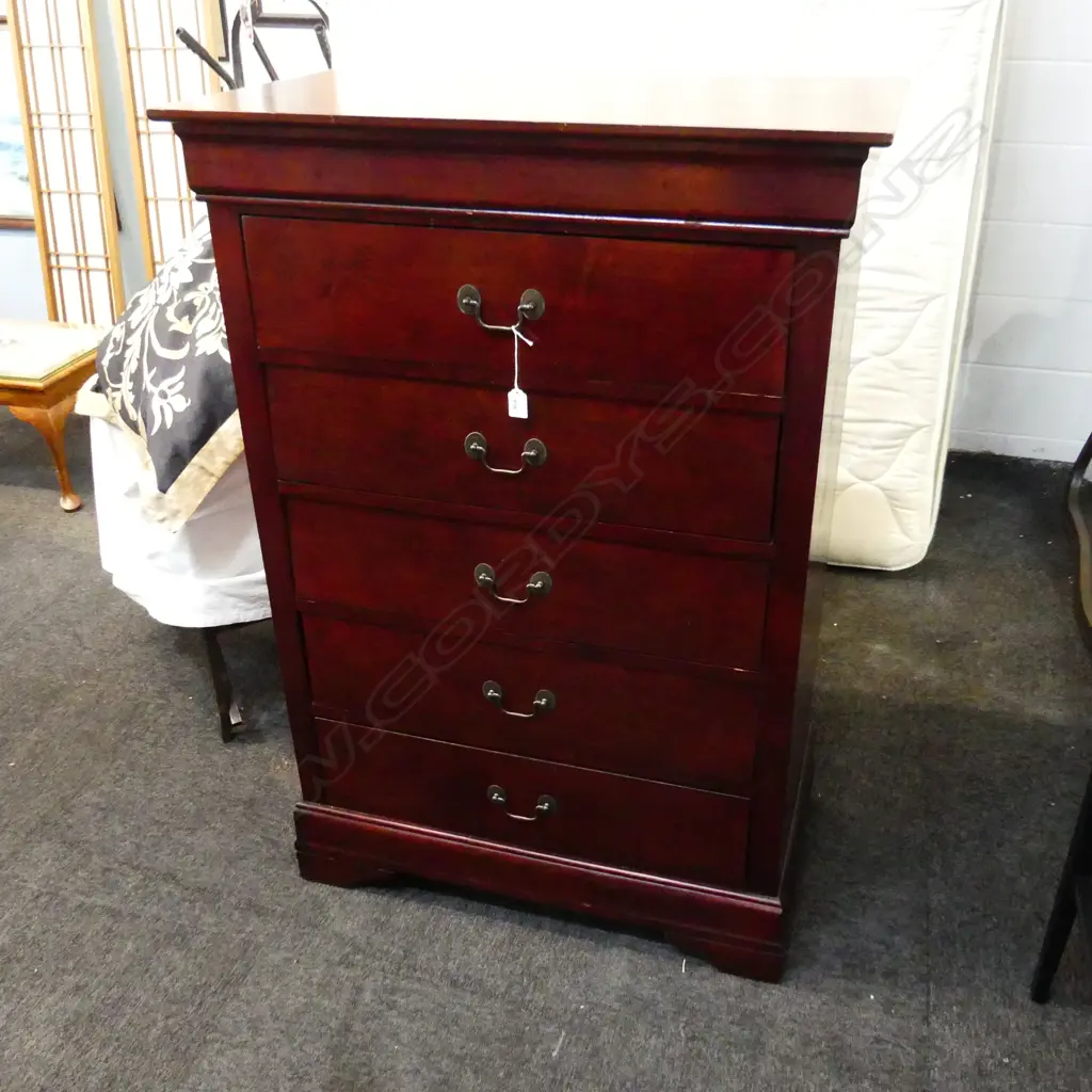 EMPIRE STYLE 5 DRAWER TALLBOY 840x460x1225mm Image 1++
