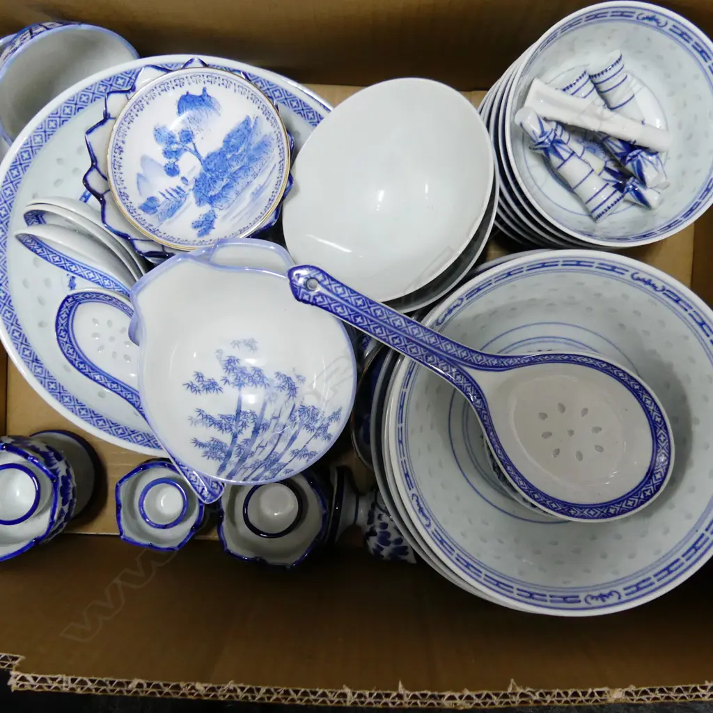 BOX ASST ORIENTAL BLUE & WHITE CHINA Image 1++