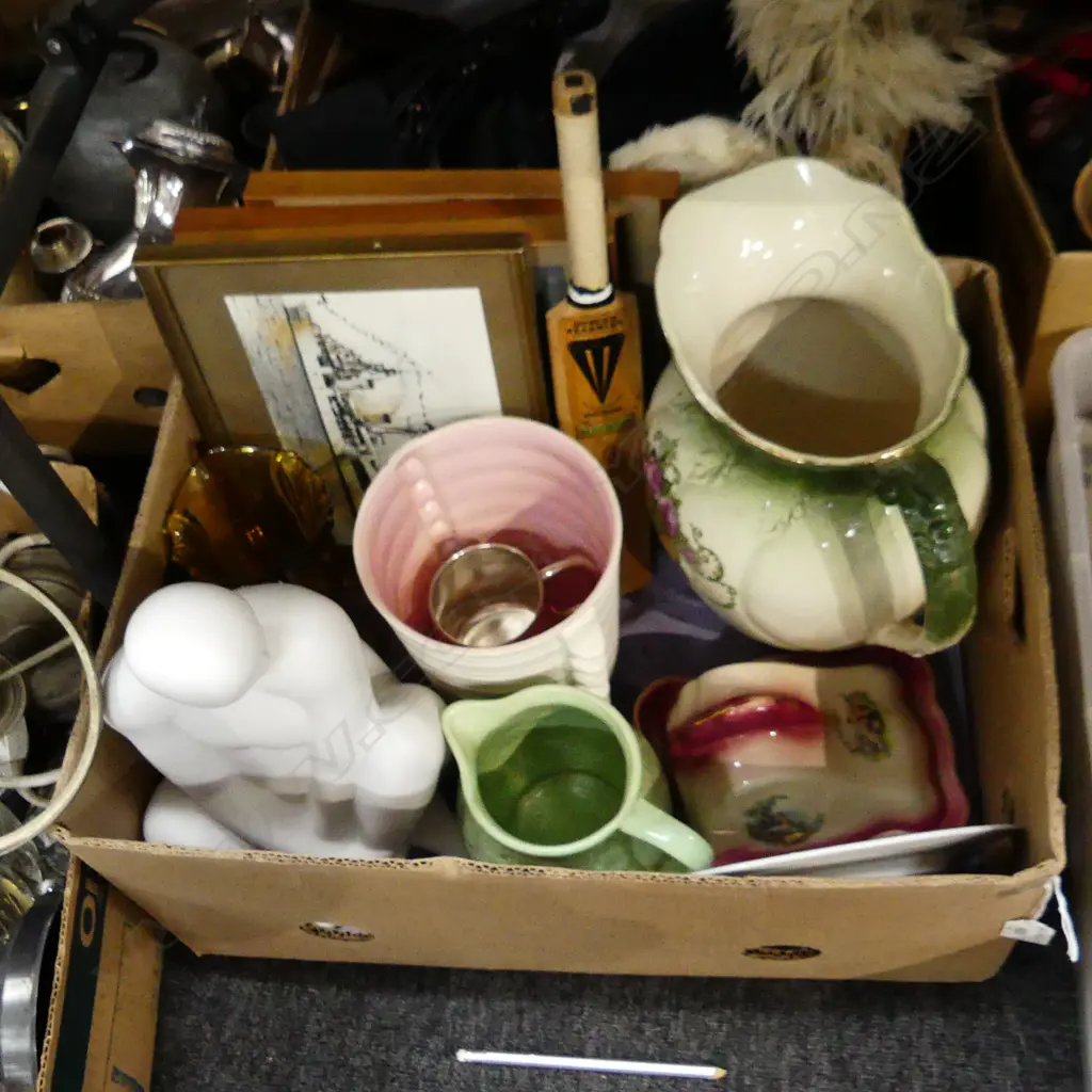 BOX ASST CERAMICS; JUGS, VASES, ETC Image 1++