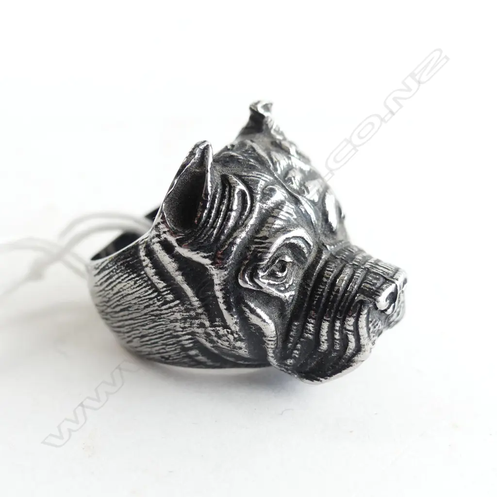 DOG HEAD STAINLESS STEEL RING Image 1++