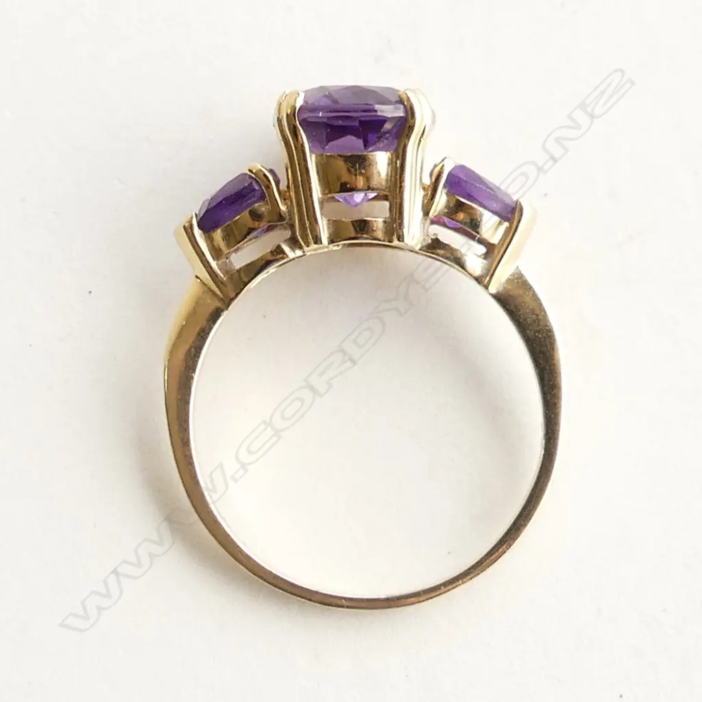 9CT GOLD & AMETHYST RING 2.74GMS SIZE N Image 1++
