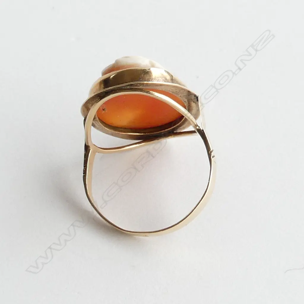 9CT GOLD CAMEO SET DRESS RING 3.6GMS SIZE Q Image 1++