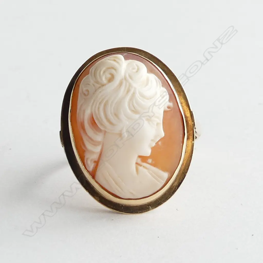 9CT GOLD CAMEO SET DRESS RING 3.6GMS SIZE Q Image 1++