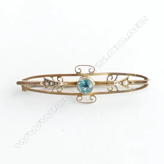 EDW GOLD BAR BROOCH 3gms