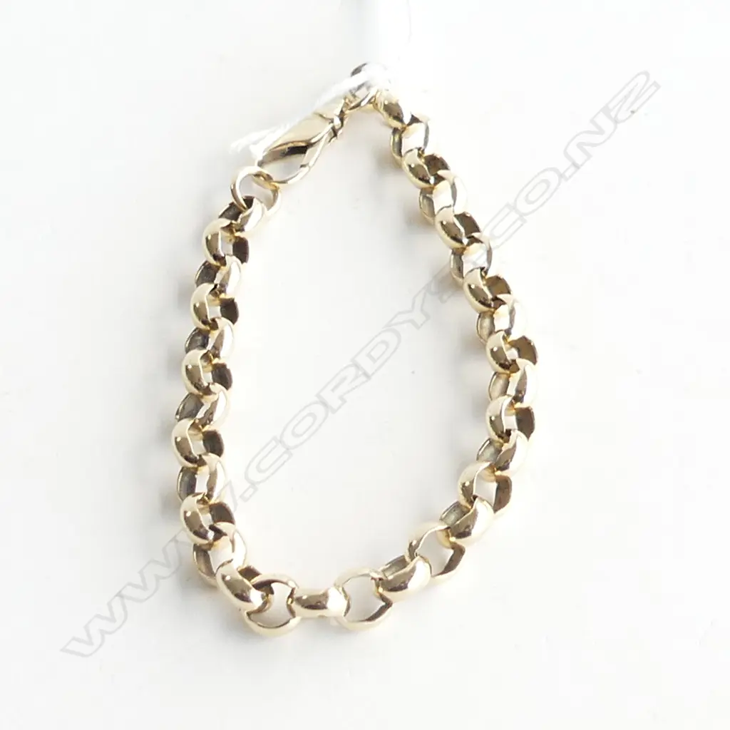 9CT GOLD BELCHER LINK BRACELET 10.6gms Image 1++