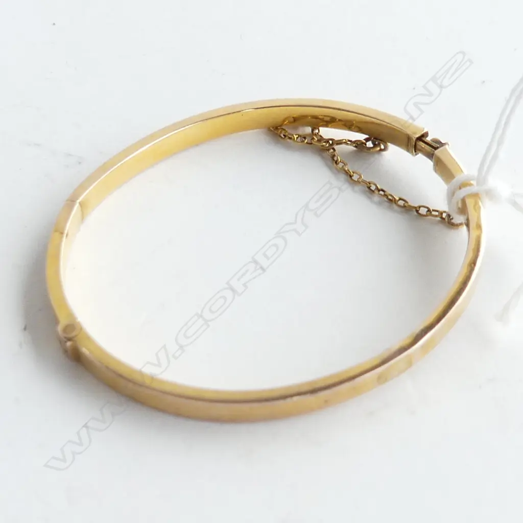 CHILD'S 9CT GOLD HALLMARKED HINGED BANGLE 3.2GMS Image 1++