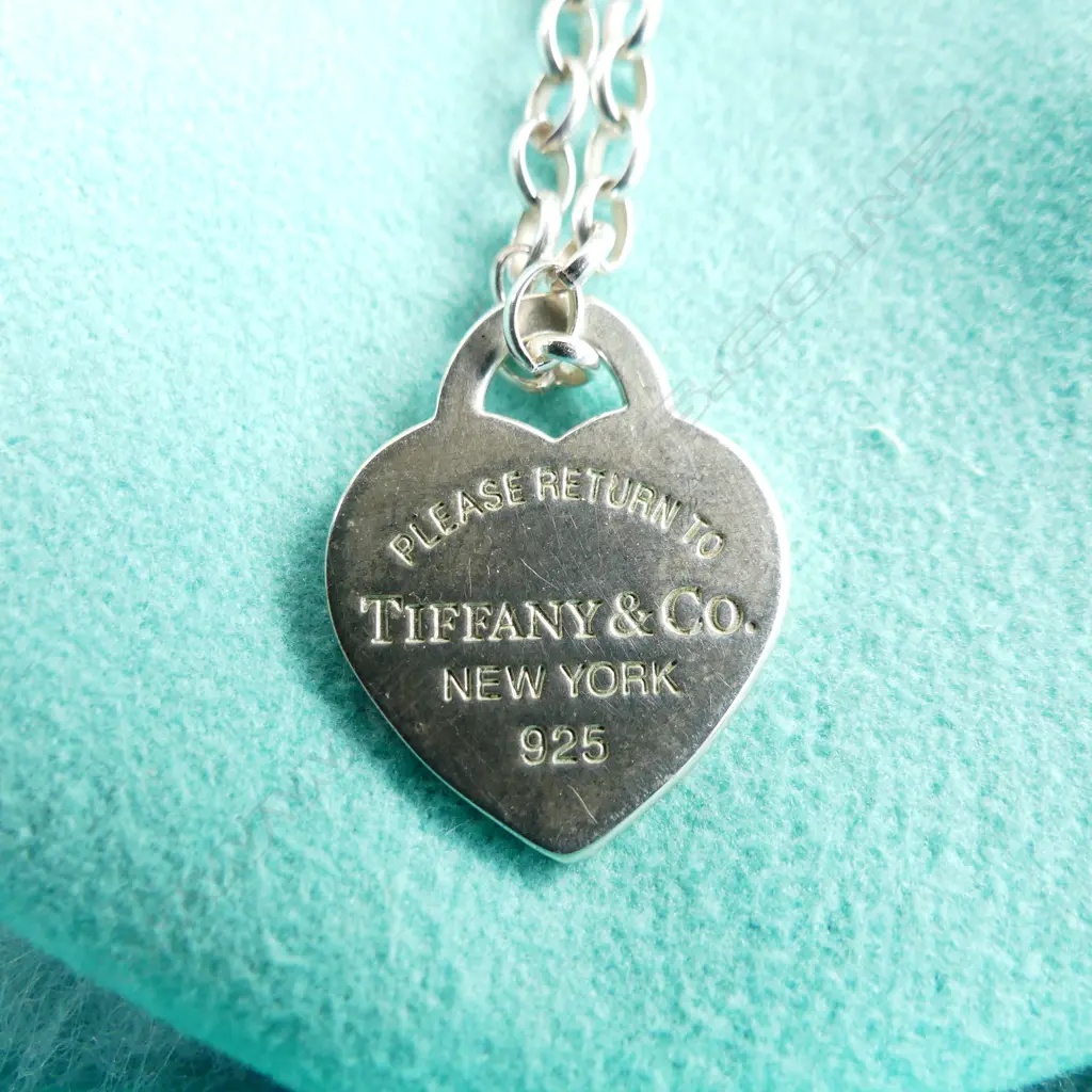 TIFFANY & CO. SILVER PENDANT AND CHAIN IN BAG AND BOX Image 1++
