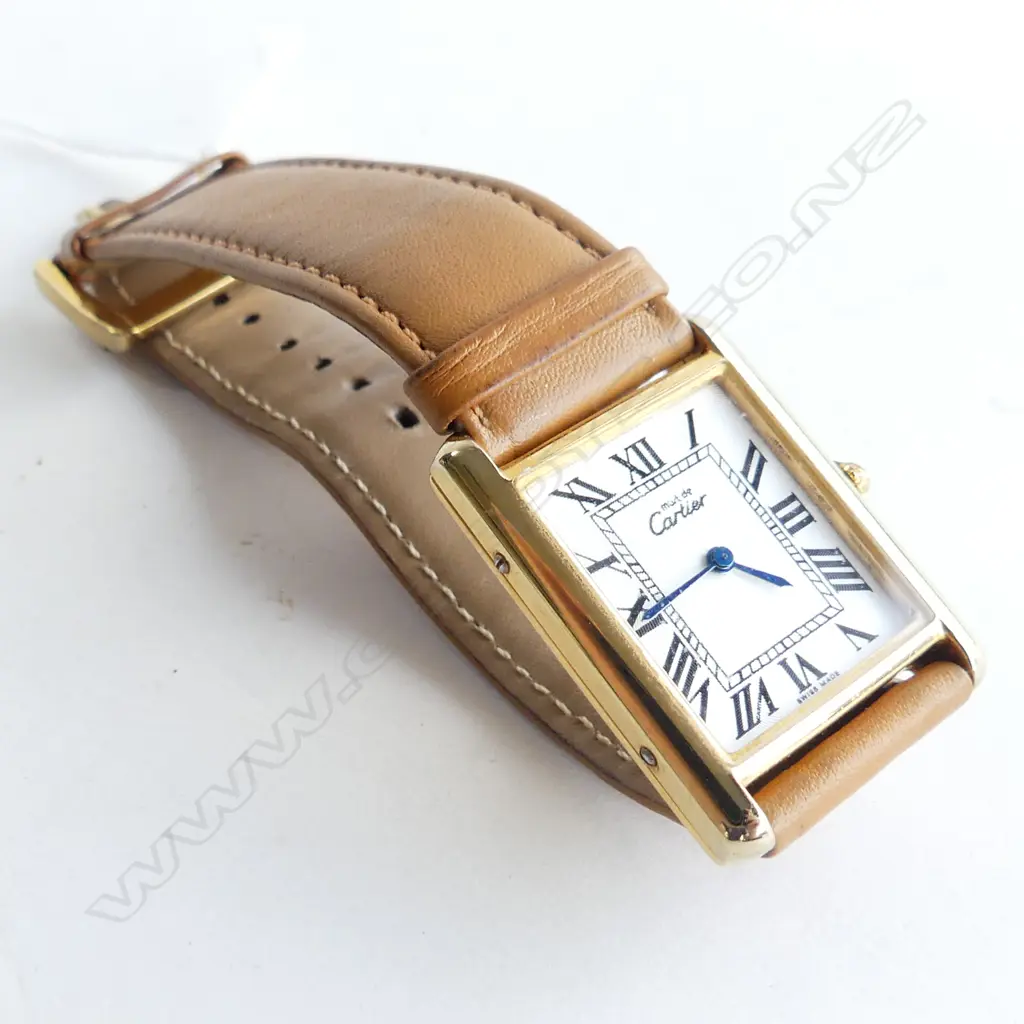 COPY CARTIER (925?) SILVER GILT WRIST WATCH Image 1++