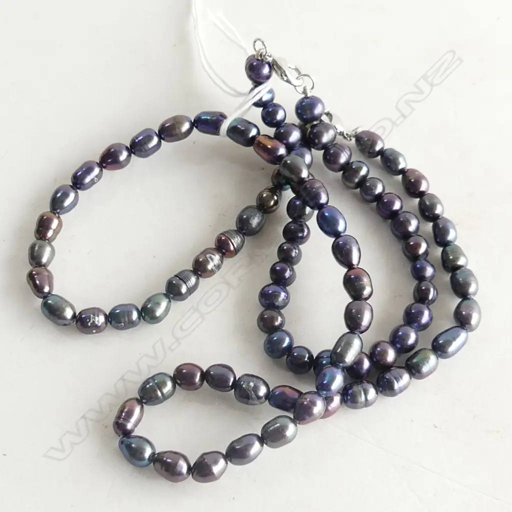 BLACK PEARL NECKLACE & BRACELET  Image 1++