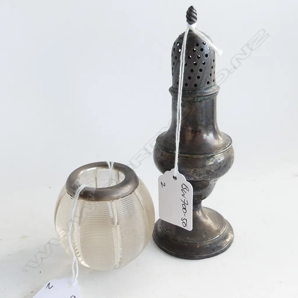 GEORGE 111 SILVER PEPERETTE + SILVER RIMMED GLASS VESTA Image 1++