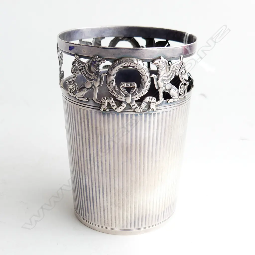 GERMAN 800 SILVER CUP BY JOSEF KRISCHER DUSSELDORF H.105mm  FAULTS155 GRAMS Image 1++