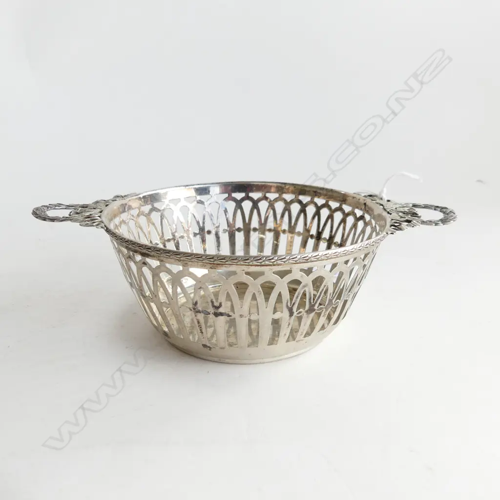 800 SILVER PIERCED DISH 130mm dia 124 GRAMS Image 1++