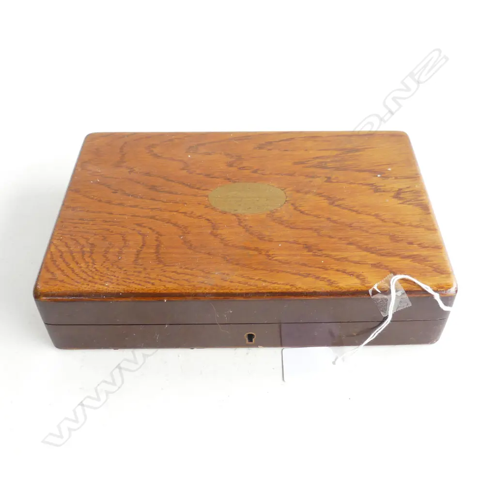 OAK FITTED CASED FRUIT SET KNIVES & FORKS S/PLATE Image 1++