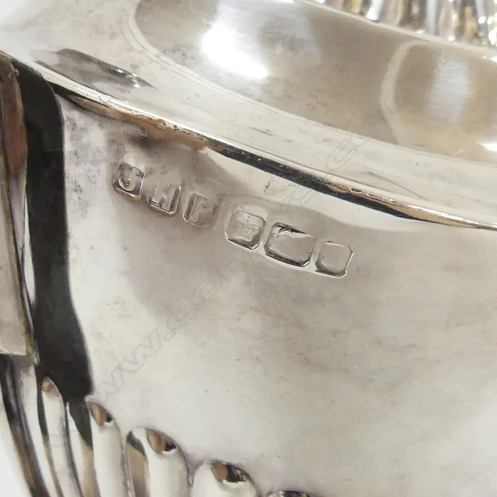 STG SILVER TEAPOT, J. H. POTTER SHEFFIELD ENGRAVED 'CHRISTMAS 1909' & CREST 267GMS Image 1++