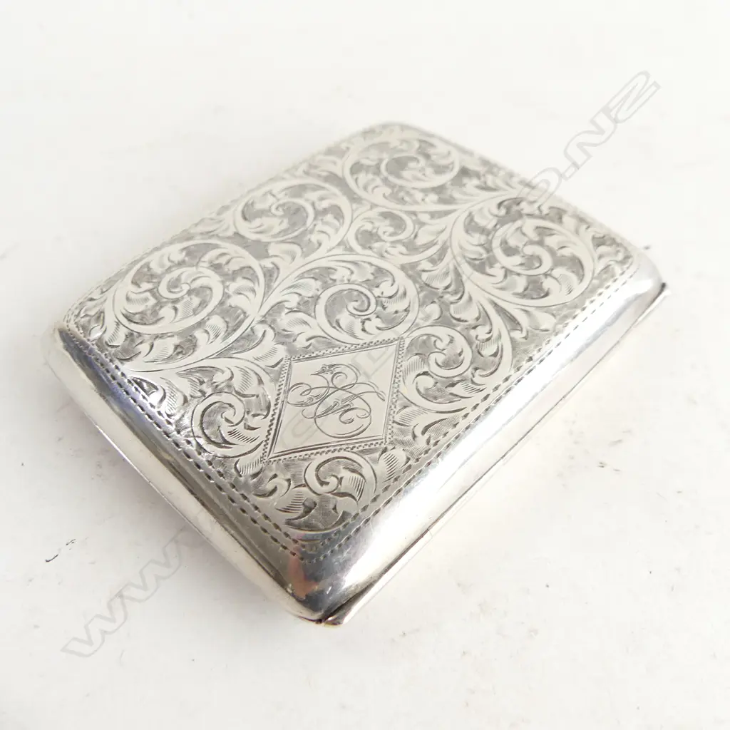STG SILVER CIGARETTE CASE, B'HAM 1920 82.6 GRAMS Image 1++