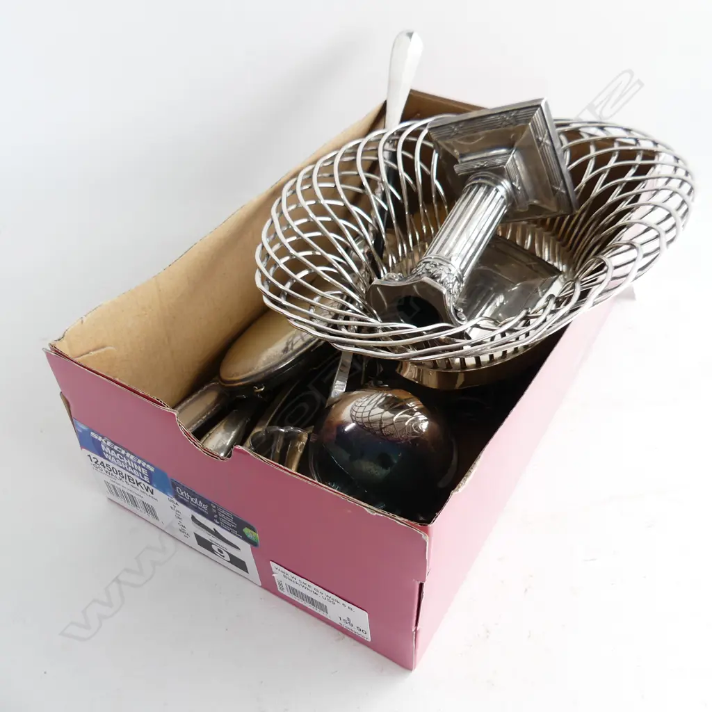 ASST. EUROPEAN SILVER PLATE CUTLERY (SOME 800 SILVER), SMALL CLOCKS ETC Image 1++