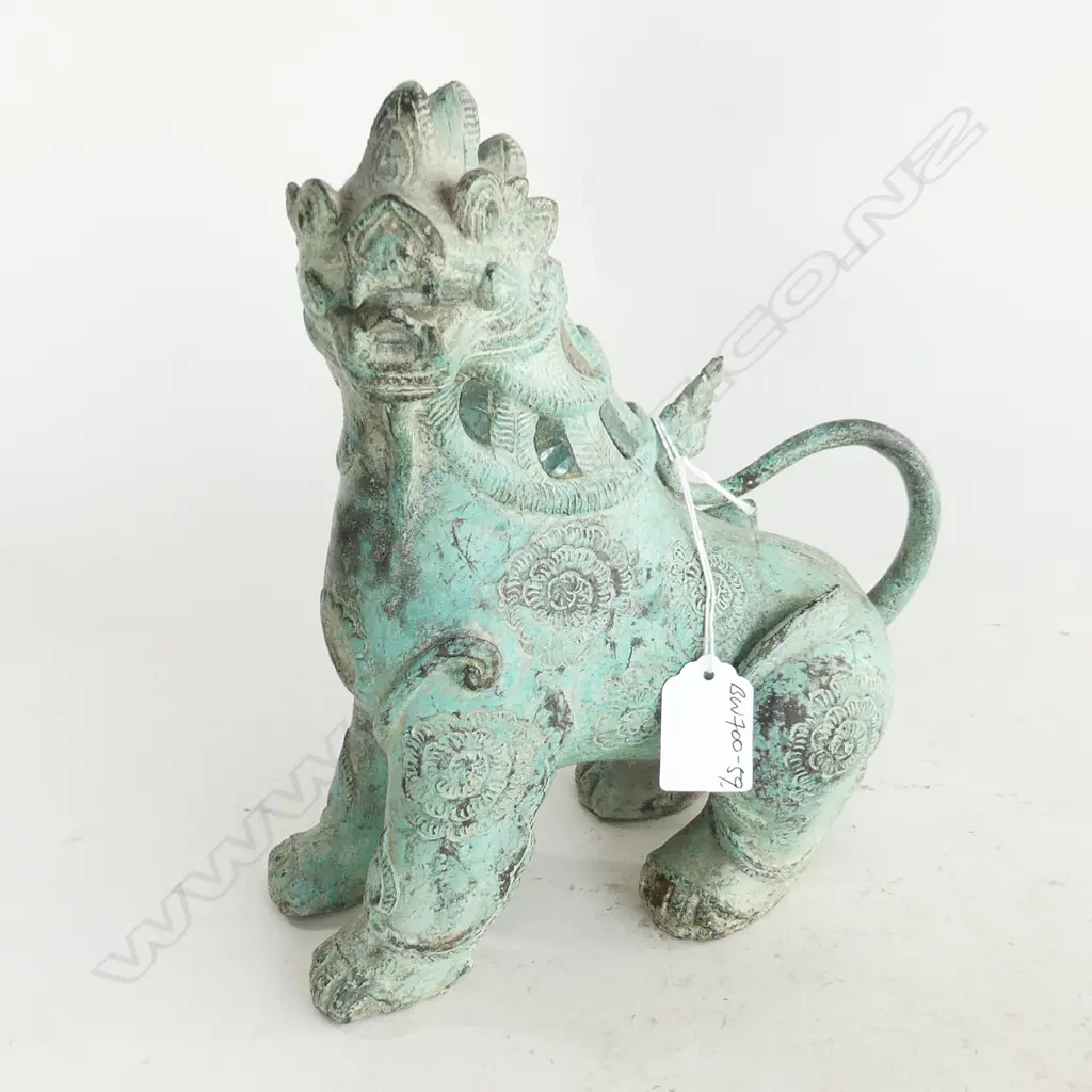 OLD ORIENTAL SOLID BRONZE SHISHI DRAGON DOG Image 1++