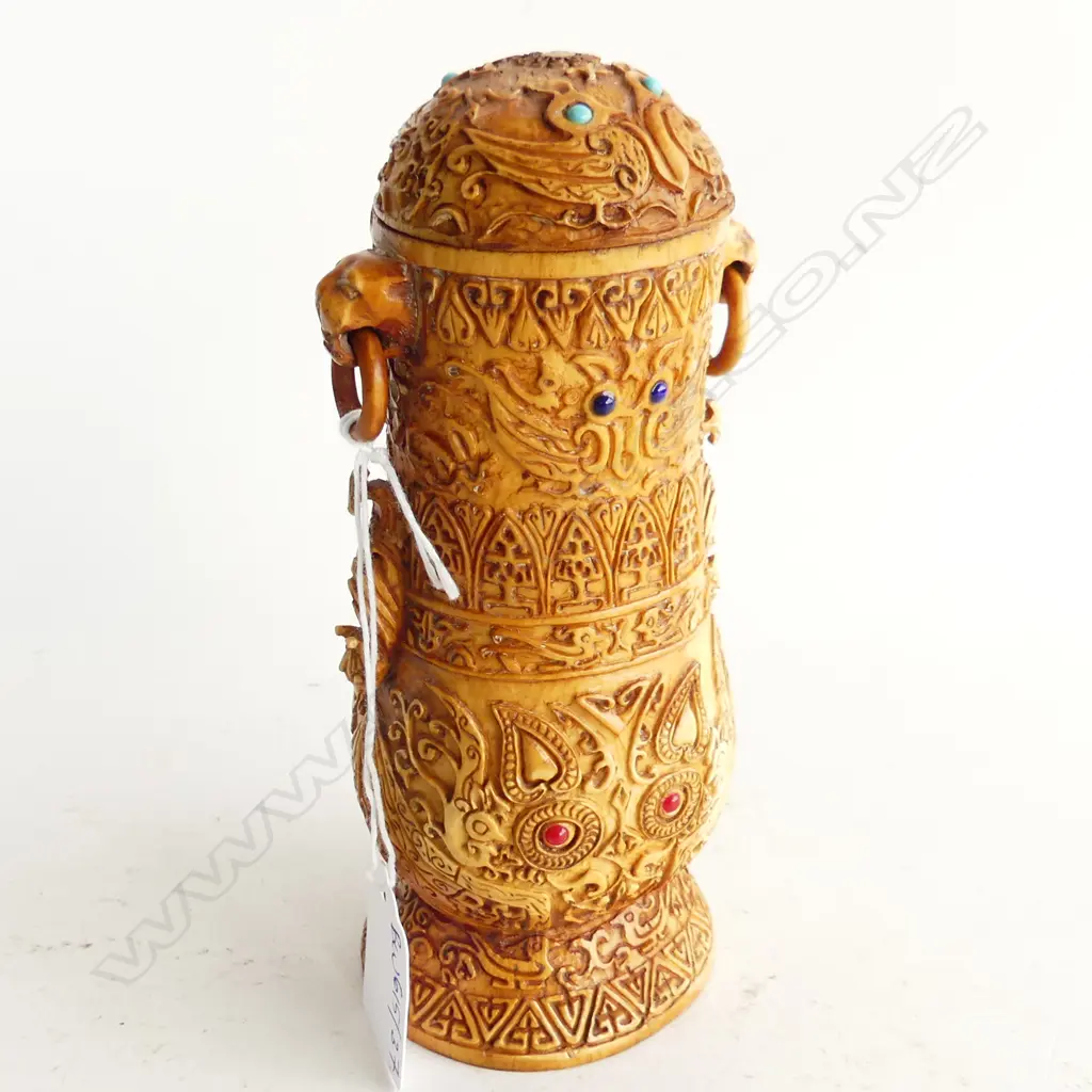 CHINESE IVORY COVERED VASE H.160mm Image 1++