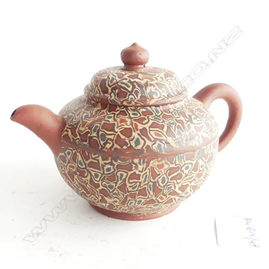 CHINESE MARBLED YIXING TEAPOT 105mm dia