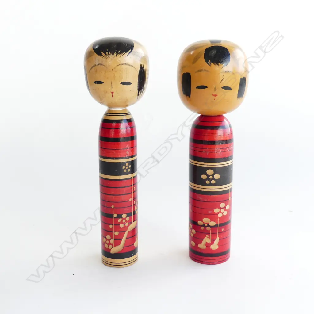 TWO 1960'S JAPANESE WOODEN KOKESHI DOLLS H.180MM Image 1++