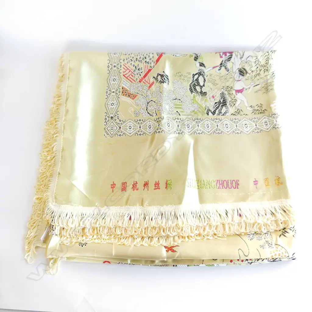 CHINESE SATIN TABLE CLOTH / BED THROW Image 1++