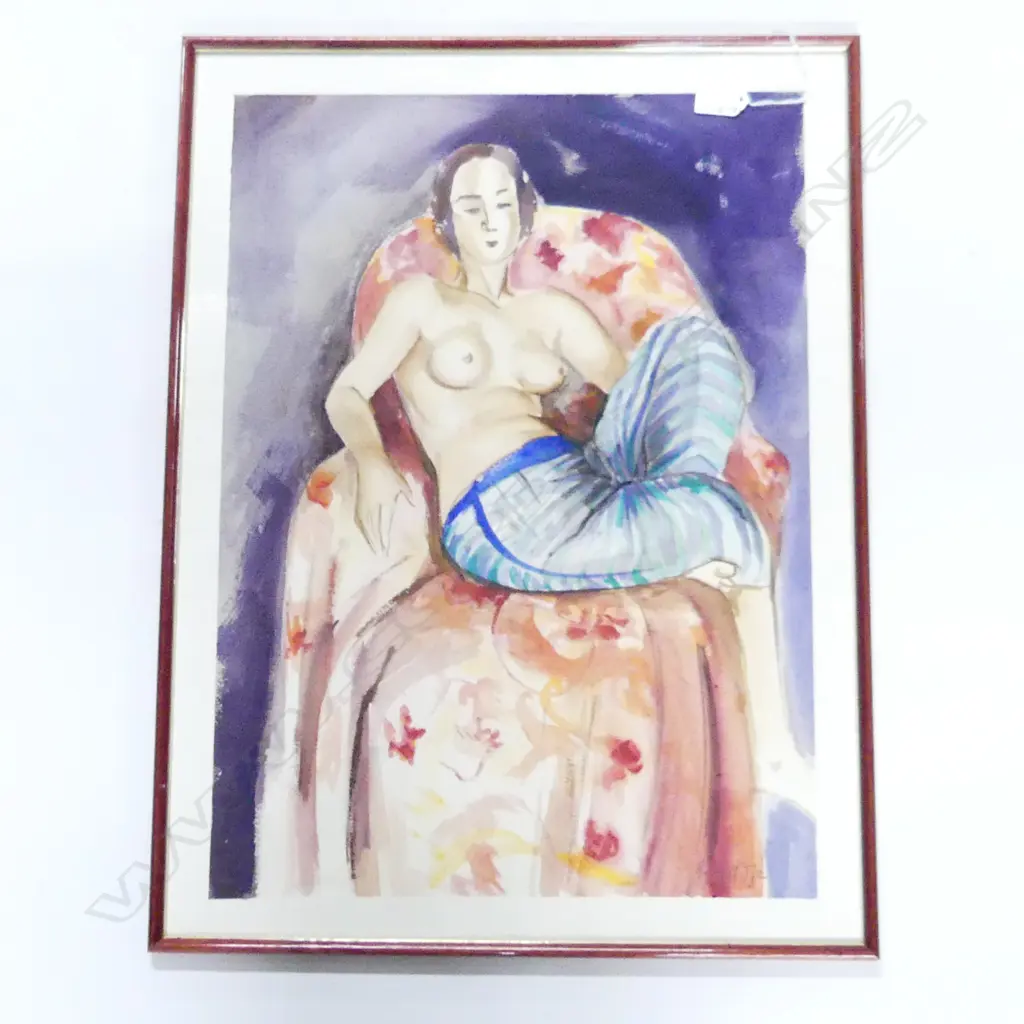AFTER HENRI MATISSE WATERCOLOUR STUDY WOMAN IN CHAIR H.540 x 395mm Image 1++