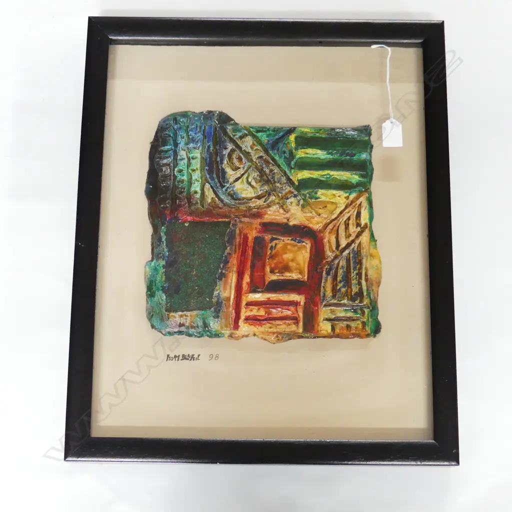 ISSAM BLAYBIL COLOURFUL FRAMED TILE '98 550x450mm overall Image 1++