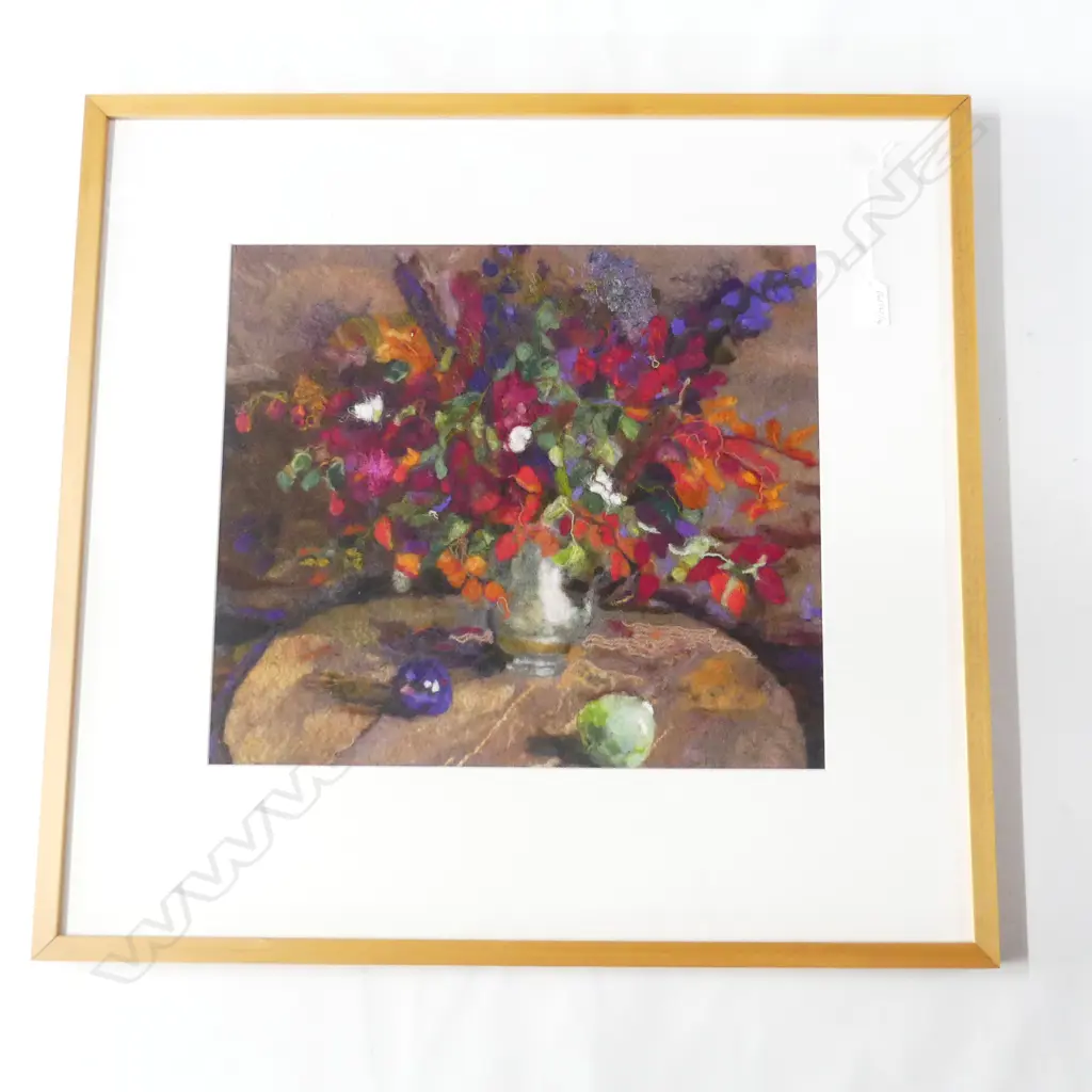 KRISTY BATTEN WET & NEEDLEFELTED HANGING 'THE PEWTER VASE' 600 x 450mm Image 1++