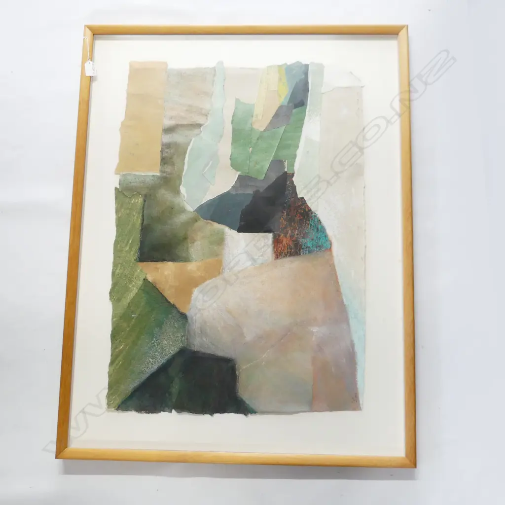 LINDSEY KIRK 'SAGE' 1989 MIXED MEDIA COLLAGE 570 x 800mm. Image 1++
