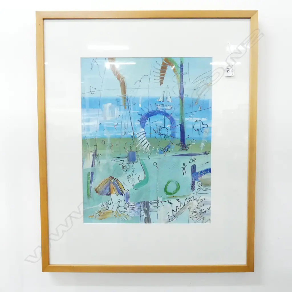 BLAIR Mc.... ACRYLIC PAINTING BEACH SCENE 430 X 330mm Image 1++