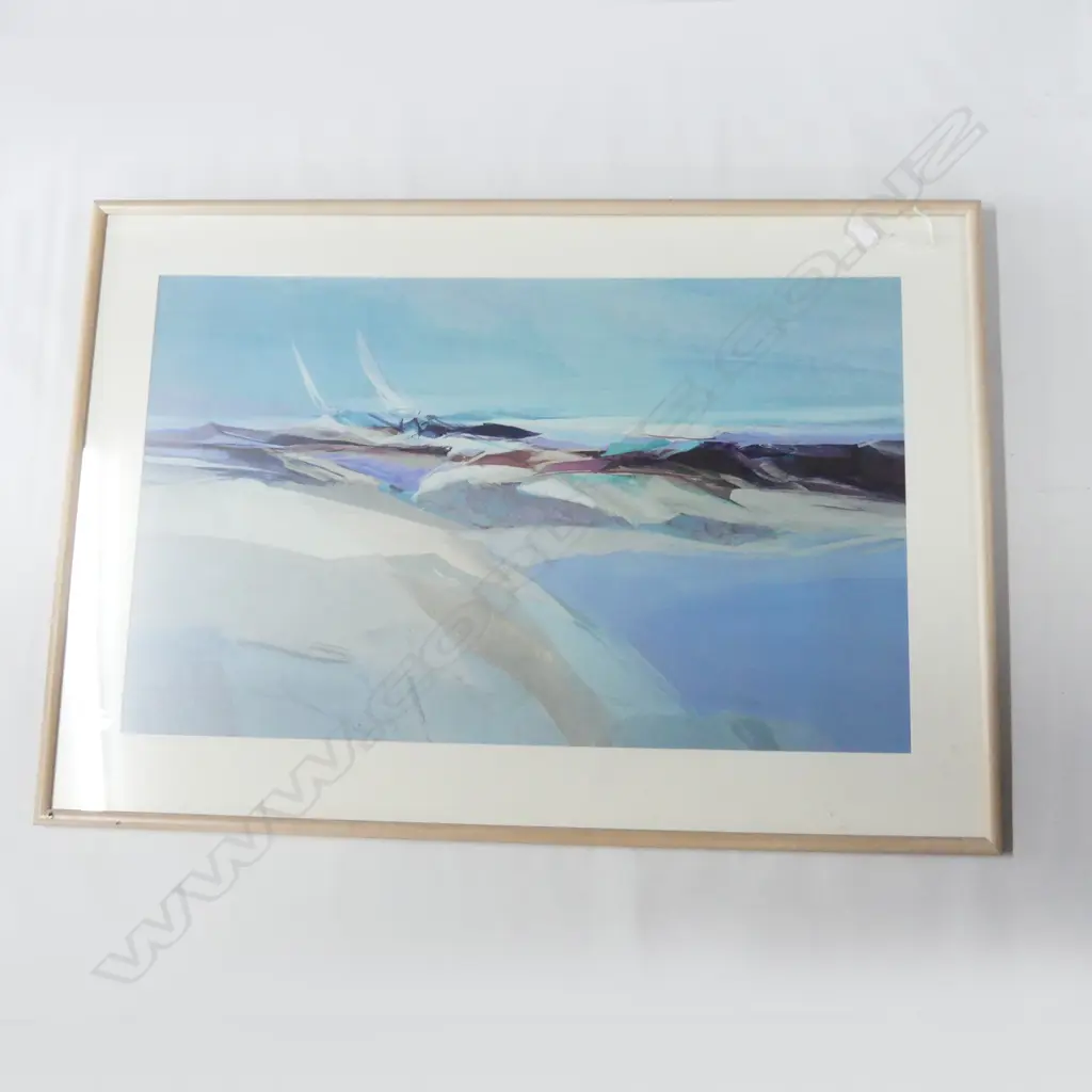 4 LG ABSTRACT PRINTS; BLUE LANDSCAPE 530x860mm, 2 w. BROKEN GLASS (PETER KITCHELL & SYLVIA EDWARDS), OTHER  Image 1++