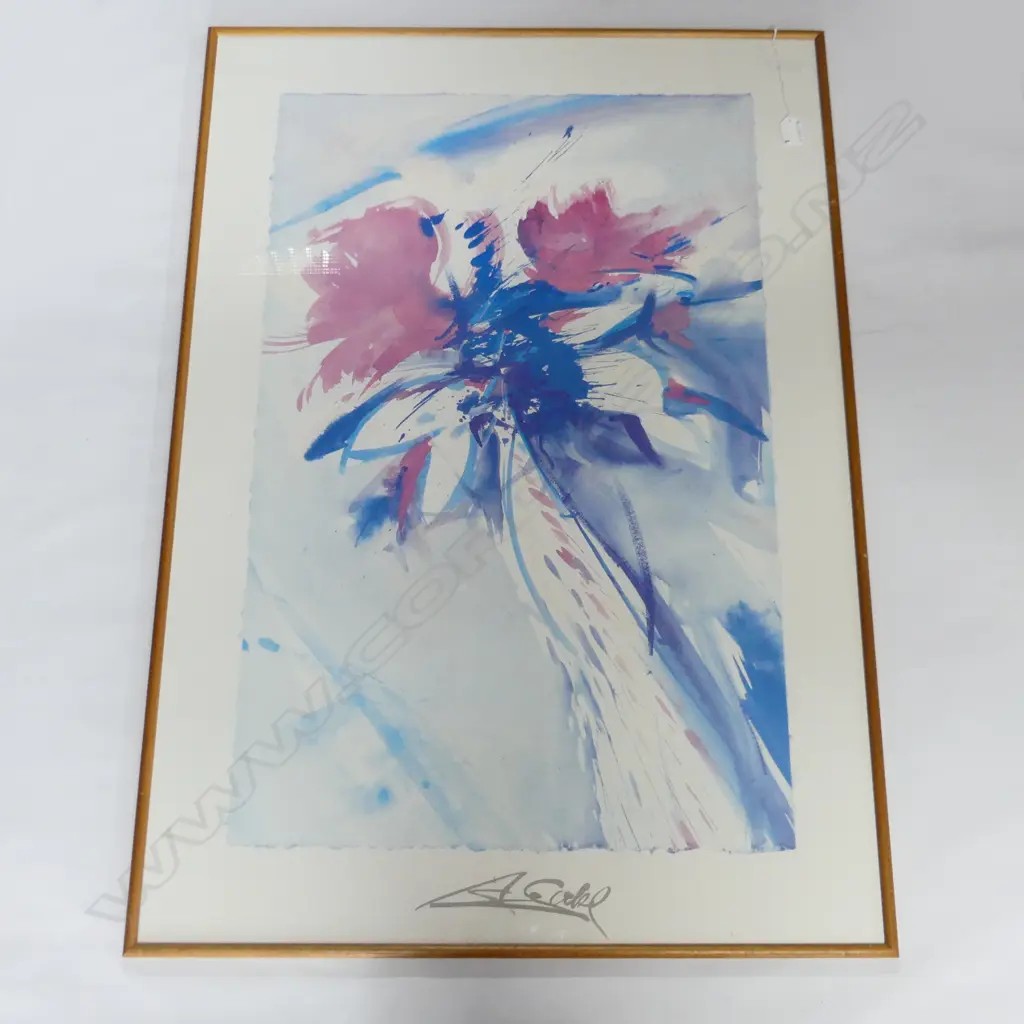 4 LG ABSTRACT PRINTS; BLUE LANDSCAPE 530x860mm, 2 w. BROKEN GLASS (PETER KITCHELL & SYLVIA EDWARDS), OTHER  Image 1++