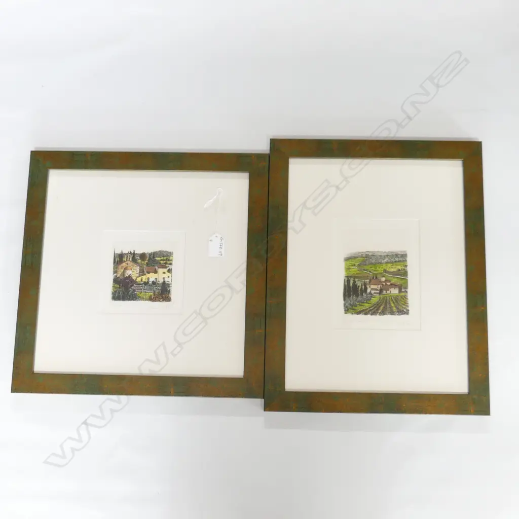 GIANNI RAFFAELLI 2 ENGRAVINGS FRAMED signed & numbered 100 x 90mm image size Image 1++
