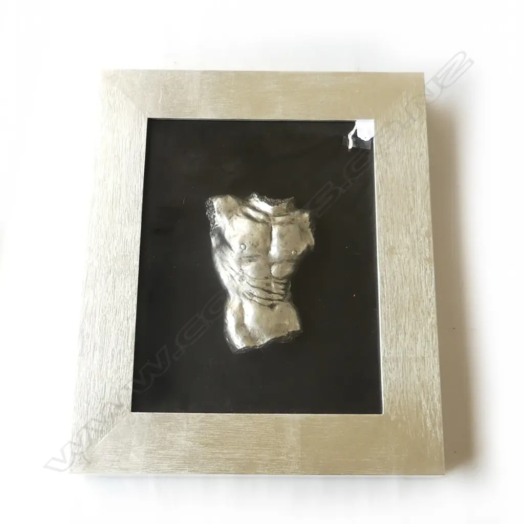 ARTIST UNKNOWN, FRAMED SILVER TORSO 600x500x70mm overall Image 1++