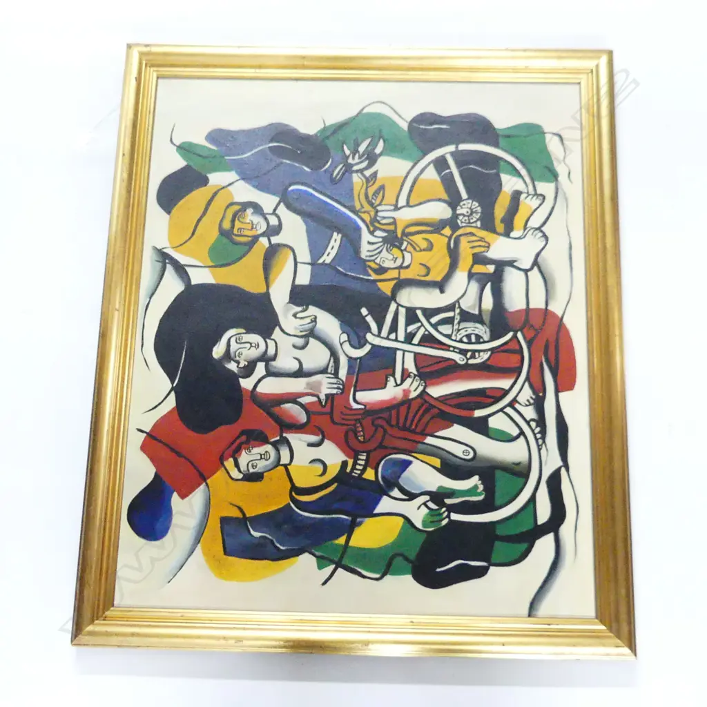 AFTER F. LEGER 'FOUR CYCLISTS' OIL ON CANVAS 590 x 720mm Image 1++