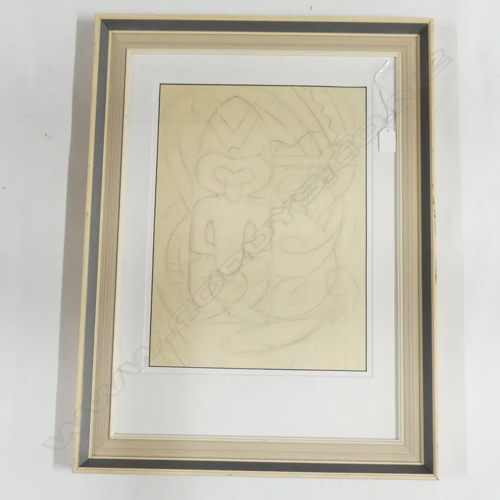JOHN WEEKS - FRAMED SKETCH - TIKI 400 X 295MM Image 1++