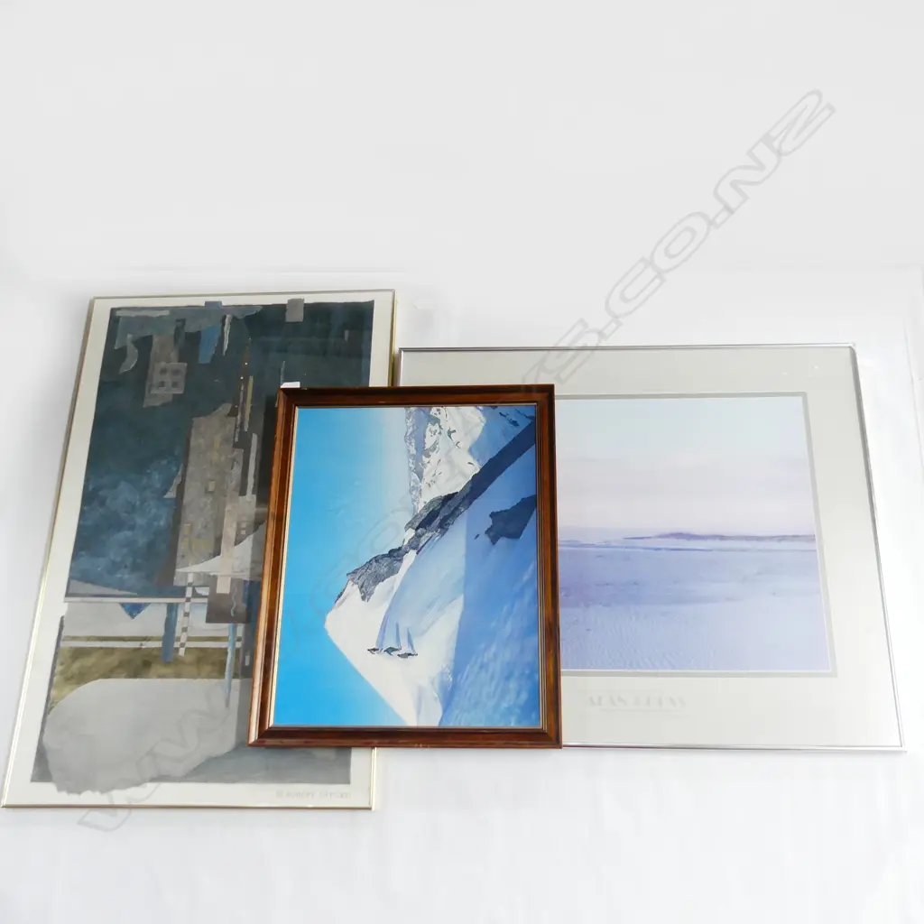 3 PRINTS; NZ ALPS 420x540mm, ALAN GROSS BEACH, ROBERT OFFORD COLLAGE 910x590mm Image 1++