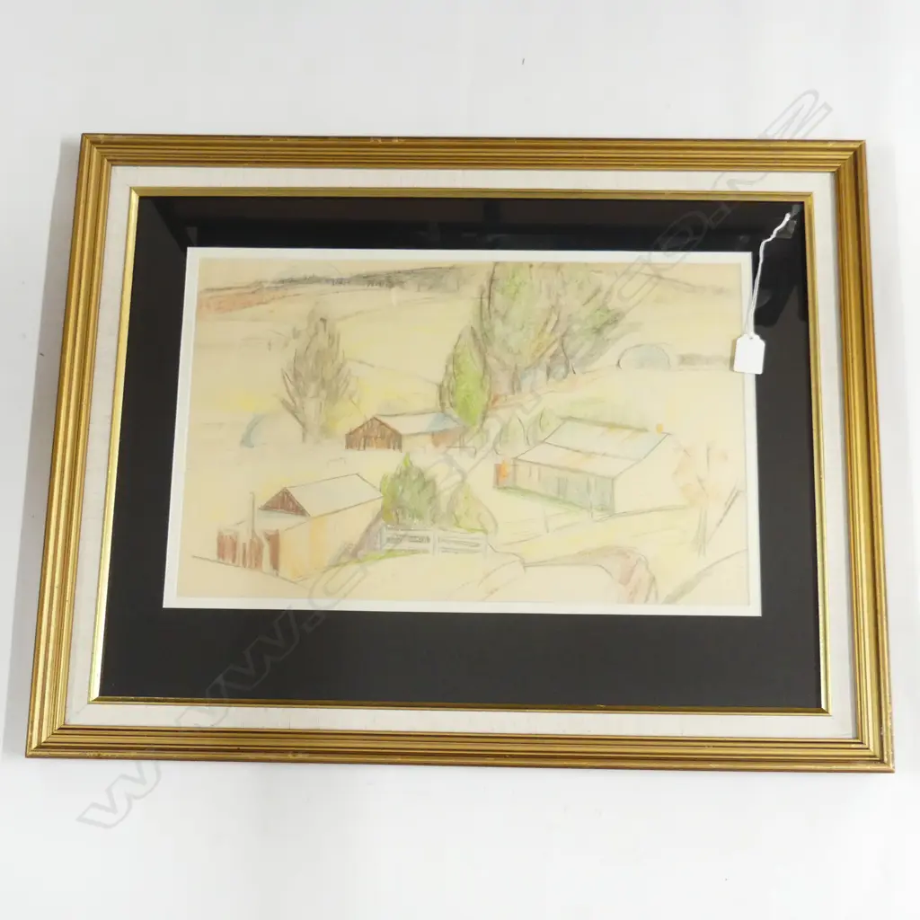 JOHN WEEKS - RURAL NZ SCENE COLOUR SKETCH 300 X 480MM Image 1++