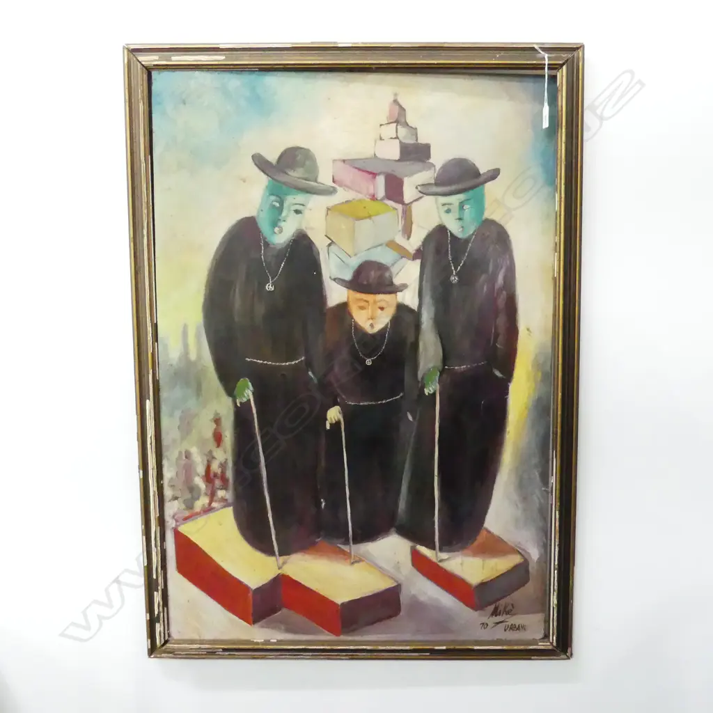 **RTV** LARGE FRAMED ARTWORK SIGNED MIKE URBANO 70 L1M120MM W700MM Image 1++
