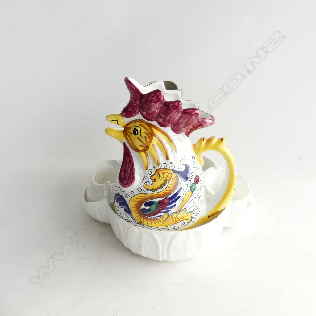 WEDGEWOOD DISH W SML DISH & JUG. DARTMOUTH FISH VASE AF. PORTUGUESE ROOSTER JUG  Image 1++