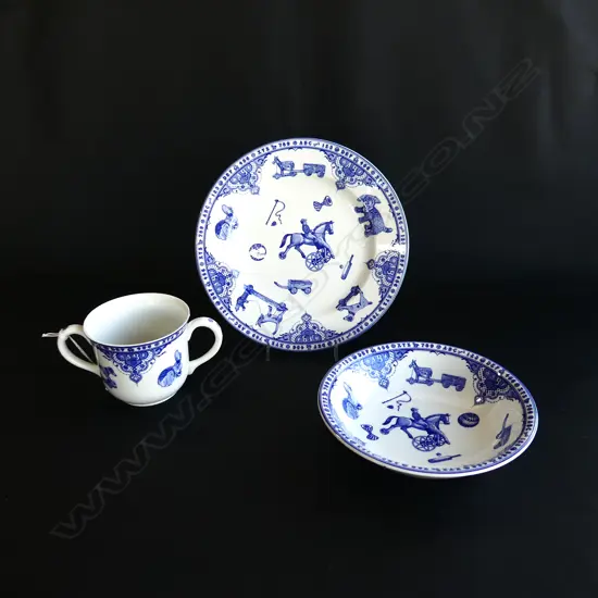 SPODE 'EDWARDIAN CHILDHOOD' 3 PC SET; 2 HANDLED CUP, BOWL & PLATE