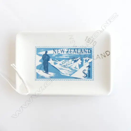 CROWN LYNN '$1' NZ STAMP DISH 135 X 90MM